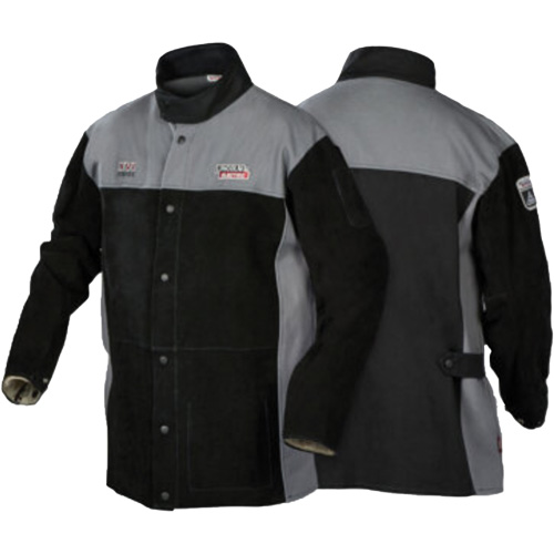 XVI Series Heavy-Duty FR Welding Jacket, Leather, Medium, Black Action Paper