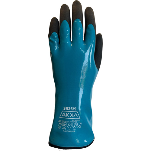 Food, Chemical, Cold & Cut Protection Gloves, Size 7, 12" L, PVC, Nylon Inner Lining Action Paper