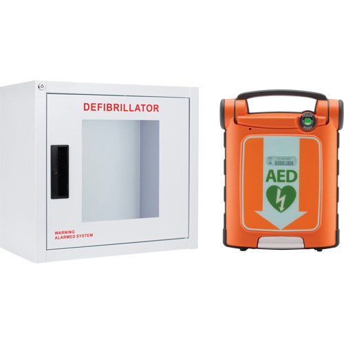 Powerheart&reg; G5 AED & Cabinet Kit, Automatic, Bilingual, Class 3 Action Paper