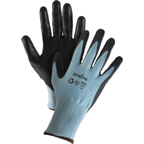 Gants &eacute;lastiques &eacute;cologiques r&eacute;sistants &agrave; la coupe, Taille 9, Calibre 13, Rev&ecirc;tement Polyur&eacute;thane, Enveloppe en PEHP/rPET, ASTM ANSI niveau A3 Action Paper