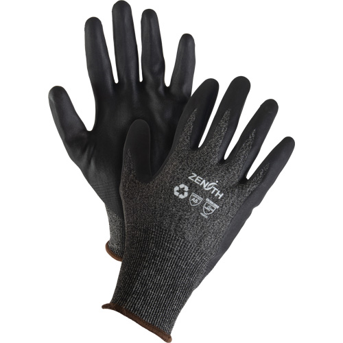 Eco-Friendly Lightweight High-Dexterity Cut-Resistant Gloves, Size 7, 21 Gauge, Foam Nitrile Coated, Stainless Steel/HPPE/RPET Shell, ASTM ANSI Level A5 Action Paper