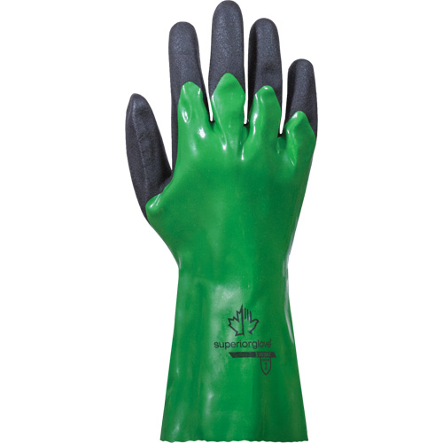 SolvStop Chemical-Resistant Gloves, Size 7, 12" L, PVC Action Paper
