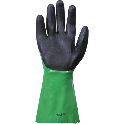 SolvStop Chemical-Resistant Gloves, Size 7, 12" L, PVC Action Paper