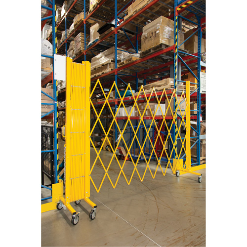 Expandable Barrier, 84" H x 20' L, Yellow Action Paper