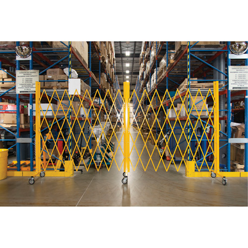 Expandable Barrier, 84" H x 20' L, Yellow Action Paper
