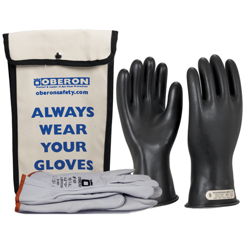 Class 00 Rubber Electrical Glove Kit, 8, 11" L, 20 cal/cm², NFPA 70E Action Paper
