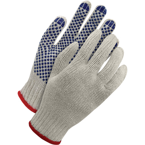Deny&reg; Poly-Cotton Glove with PVC Dots, Size Large Action Paper