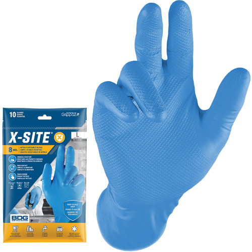 Grippaz Disposable Gloves, Small, Nitrile, 8-mil, Powder-Free, Blue Action Paper