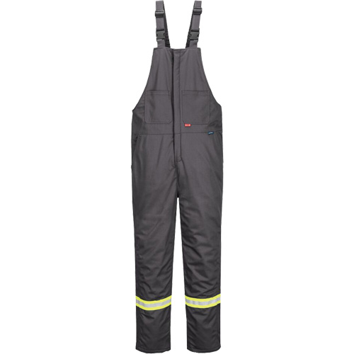 Bizflame&reg; 88/12 Insulated Bib Pants, Cotton/Nylon, Medium (Tall), Grey Action Paper