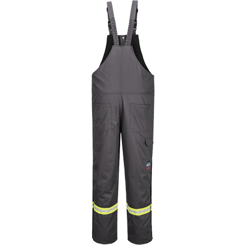 Bizflame&reg; 88/12 Insulated Bib Pants, Cotton/Nylon, Medium (Tall), Grey Action Paper