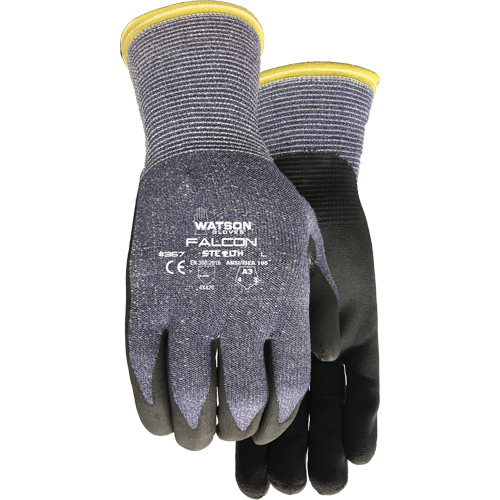 Gants r&eacute;sistant &agrave; la coupe Stealth Falcon 367, Taille Petit, Calibre 15, Rev&ecirc;tement Mousse de nitrile, Enveloppe en Fibre de verre/PEHP/Nylon/Spandex, ASTM ANSI niveau A3/EN 388 niveau C Action Paper