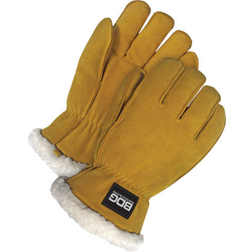 Gants de conducteur, Moyen, Paume en Cuir de daim refendu, Tissu-laine Action Paper