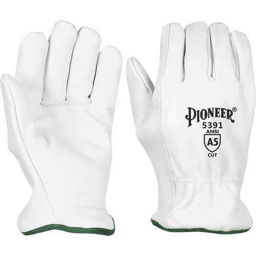 Cut-Resistant Driver's Gloves, Small, Grain Goatskin Palm Action Paper