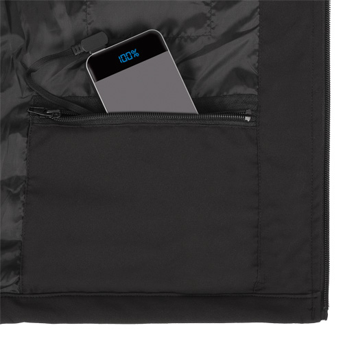 Heated Soft-Shell Jacket, Men's, Small, Black Action Paper