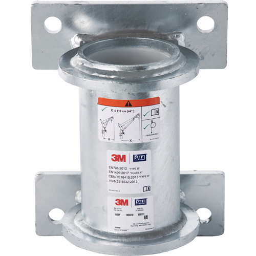 DBI-SALA&reg; Confined Space Wall Mount Base, Galvanized Action Paper
