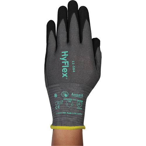 Gants r&eacute;sistants &agrave; la coupe HYFLEX 11-584, Taille 5/2T-petit, Calibre 21, Rev&ecirc;tement Mousse de nitrile, Enveloppe en PEHP/Intercept, ASTM ANSI niveau A6/EN 388 niveau F Action Paper