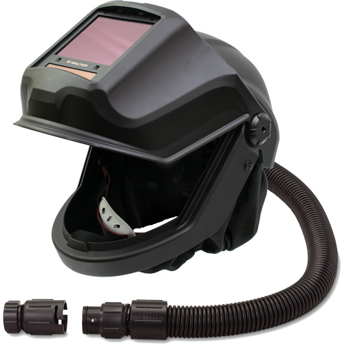 DEFENDER Supplied Air Respirator Shield & Flip-Front Welding Helmet with ADF & No Flow Valve, Universal, Facepiece Action Paper