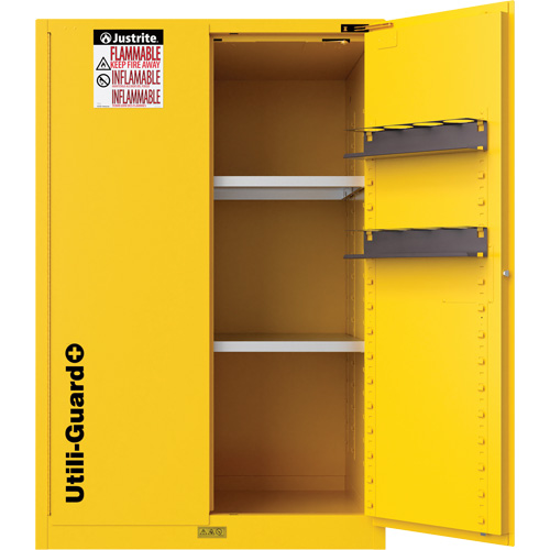 Armoire de s&eacute;curit&eacute; pour produits inflammables Utili-Guard+, 90 gal., 2 Porte(s), 43" La x 65" h x 37" p Action Paper