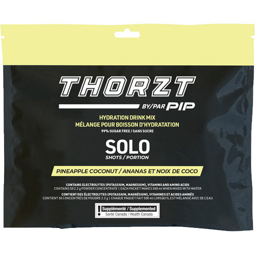 THORZT Sugar-Free Solo Shot Hydration Drink Mix, Single Serve, Pineapple-Coconut Action Paper