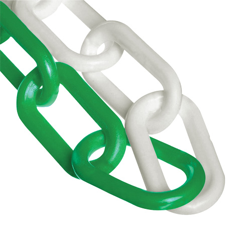 Bicolour Plastic Barrier Chain, Green/White Action Paper