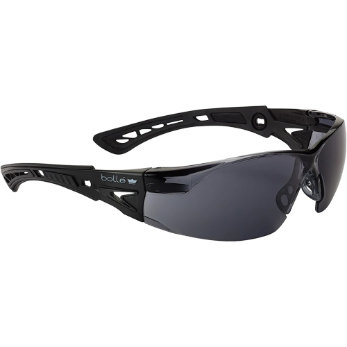Rush+ BSSI Safety Glasses, Smoke/Grey Lens, Anti-Fog/Anti-Scratch, ANSI Z87+ Action Paper