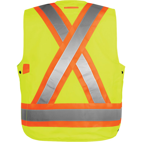 Veste haute visibilit&eacute; pour arpenteur, Orange haute visibilit&eacute;, Petit, Polyester Action Paper