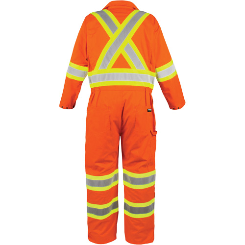 High-Visibility Unlined Coveralls, Small, High Visibility Orange Action Paper