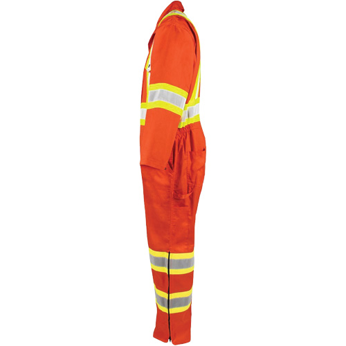 High-Visibility Unlined Coveralls, Small, High Visibility Orange Action Paper