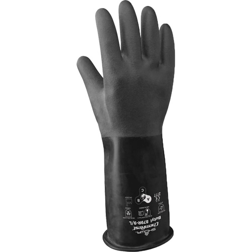 Gants r&eacute;sistants &agrave; l'acide 879R, Taille 2T-Grand/11, 14" lo, Caoutchouc butyle, 28 mils Action Paper