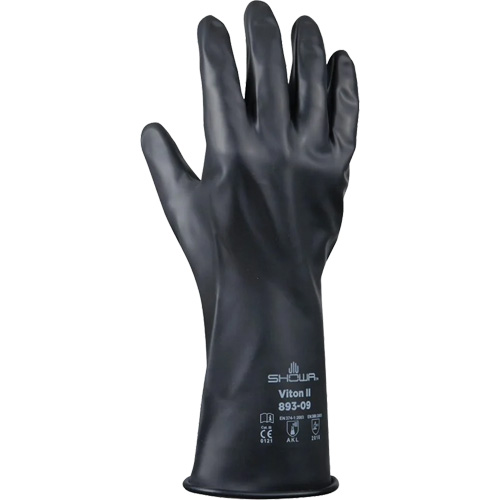 893 Chemical & Acid Resistant Gloves, Size Small/7, 12" L, Butyl Rubber/Viton&reg;, 12-mil Action Paper