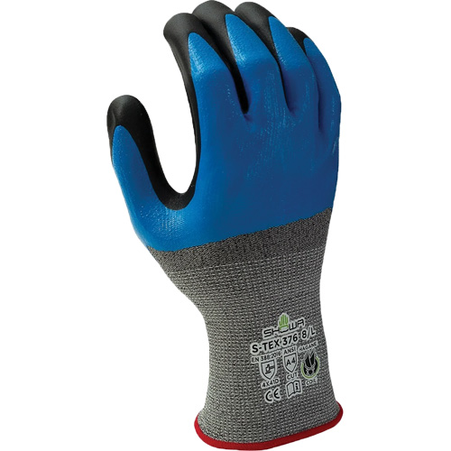 Gants r&eacute;sistant &agrave; la coupe 376, 10/2T-Grand, R&ecirc;vetement Nitrile/Mousse de nitrile, Calibre 13, Enveloppe en Polyester/Acier inoxydable Action Paper