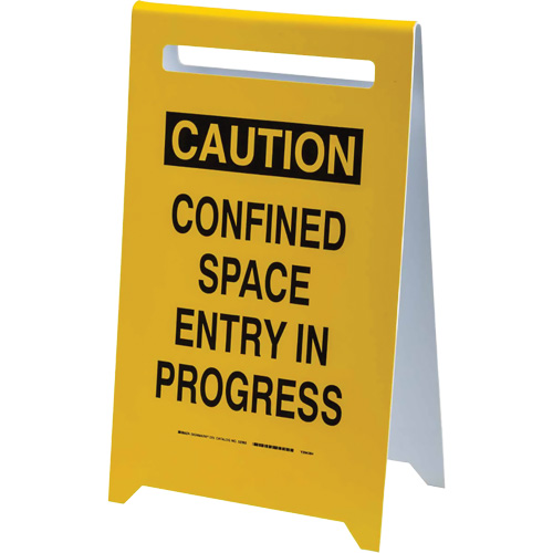 Panneau de sol “Caution Confined Space Entry In Progress”, Anglais Action Paper