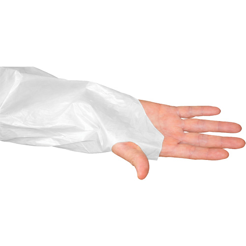 CoverMe Gown with Thumbholes, One Size, White, Polyethylene Action Paper