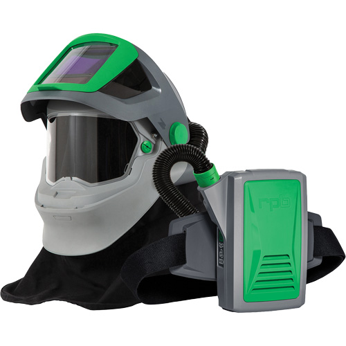 Respirateur de soudage Z4 avec cape &agrave; l'&eacute;paule FR & APR motoris&eacute; PX5, Respirateur &agrave; masque/Masque de soudage Action Paper
