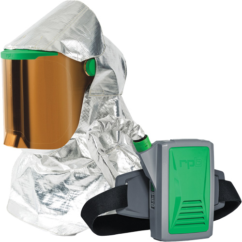 Respirateur &agrave; chaleur radiante Z-Link avec souffleur & montage &agrave; la ceinture, Respirateur &agrave; masque/Capuchon & visi&egrave;re, Pile Lithium-ion Action Paper