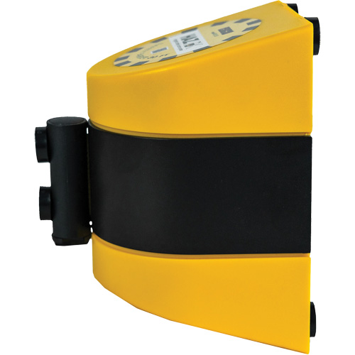 HAZLOK Safety Barrier System, Plastic, Magnetic Mount, 30', Black and Yellow Tape Action Paper