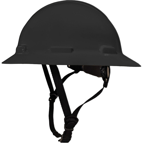 LIDGUARD&reg; Full Brim Hardhat with Chinstrap, Meets CSA Type 1, Ratchet Suspension, Vented Action Paper
