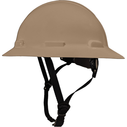 LIDGUARD&reg; Full Brim Hardhat with Chinstrap, Meets CSA Type 2, Ratchet Suspension, Vented Action Paper