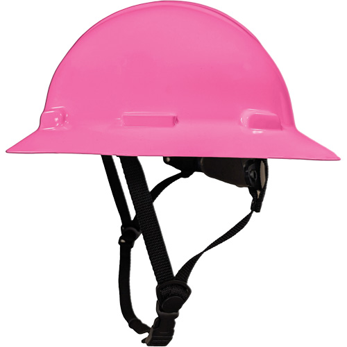 LIDGUARD&reg; Full Brim Hardhat with Chinstrap, Meets CSA Type 2, Ratchet Suspension, Vented Action Paper