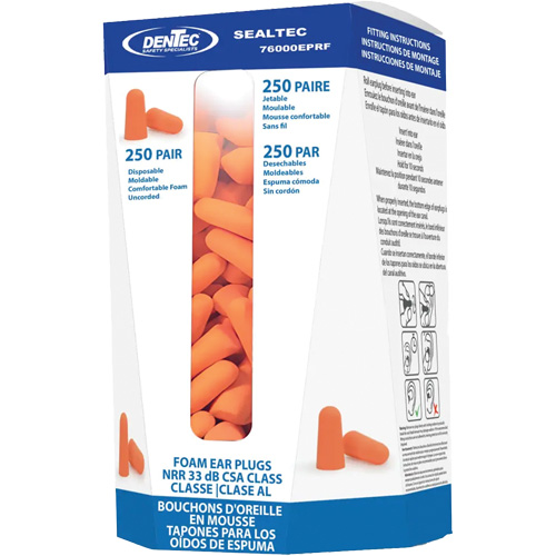 Recharge de bouchons d'oreilles jetables SEALTEC33, Vrac - Contenant Action Paper