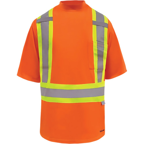 Viking&reg; Safety Bamboo Lined T-shirt, Polyester, 2X-Large, High Visibility Orange Action Paper