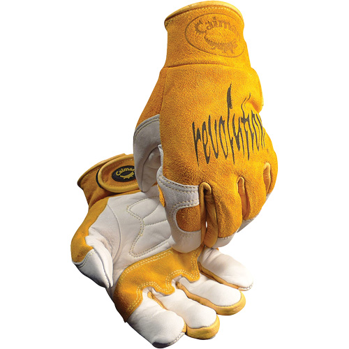 Caiman&reg; Premium TIG/MIG Welder's Gloves with Hook & Loop Closure, Split Cowhide, Size X-Large Action Paper