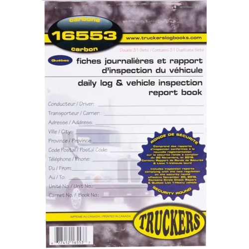 Bilingual Daily Log & Vehicle Inspection Report Book Action Paper