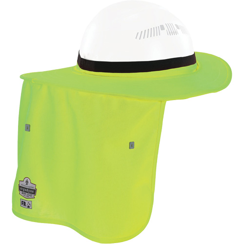Chill-Its&reg; Lime Green FR Hard Hat Brim with Neck Shade Action Paper