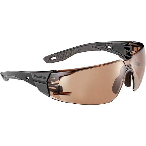 RUSH+ 2.0 M/L Safety Glasses with Black & Grey Frame, Bronze Lens, Anti-Fog/Anti-Scratch, ANSI Z87+ Action Paper