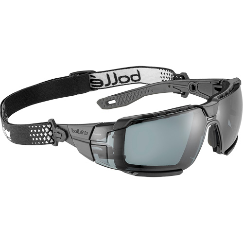 Lunettes de s&eacute;curit&eacute; RUSH+ 2.0 XP avec monture noire et grise, M/G, Lentille Fum&eacute;e, Antibu&eacute;e/Anti-&eacute;gratignures, ANSI Z87+ Action Paper