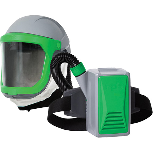 Syst&egrave;me de protection respiratoire &agrave; &eacute;puration dair motoris&eacute;e (PAPR) Z-Link de RPB Safety, Respirateur &agrave; masque, Pile Lithium-ion Action Paper