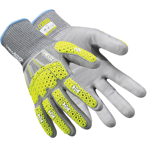 Gants antichocs Helix 3013IMP, 6/T-petit, Paume en PEHP, Poignet &eacute;lastique Action Paper