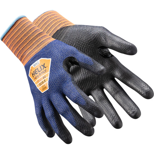 Gants de travail mince Helix 3052, 12/3T-Grand, Calibre 21, Rev&ecirc;tement Polyur&eacute;thane, ASTM ANSI niveau A4/EN 388 niveau D Action Paper