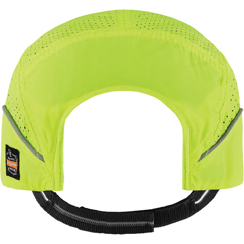 Skullerz 8955 Lightweight Bump Cap Hat with Micro Brim, High Visibility Lime Green Action Paper